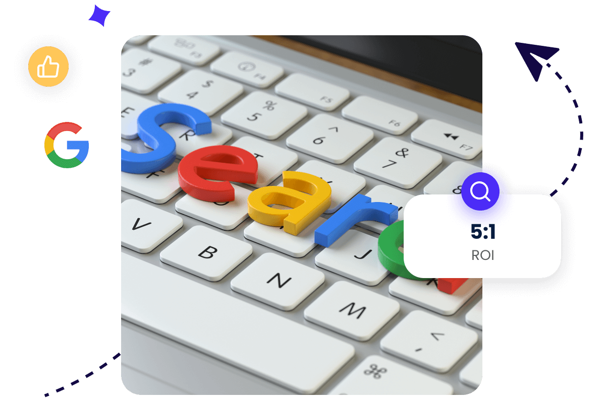 keyboard with seach letters